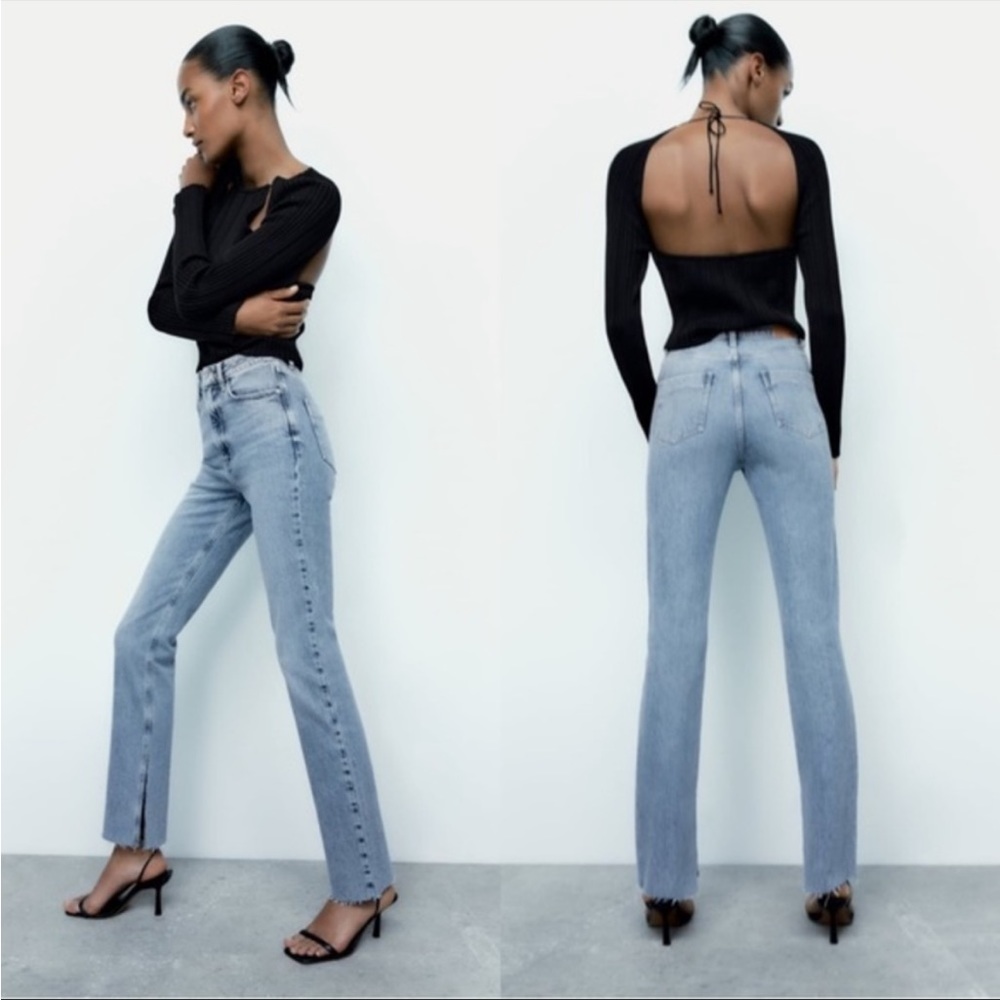 Zara straight leg, high waited jeans